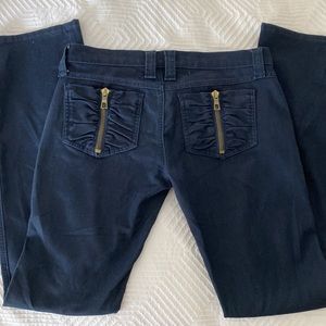 Rare Gold Zipper Franki B Dark Wash Jeans 28